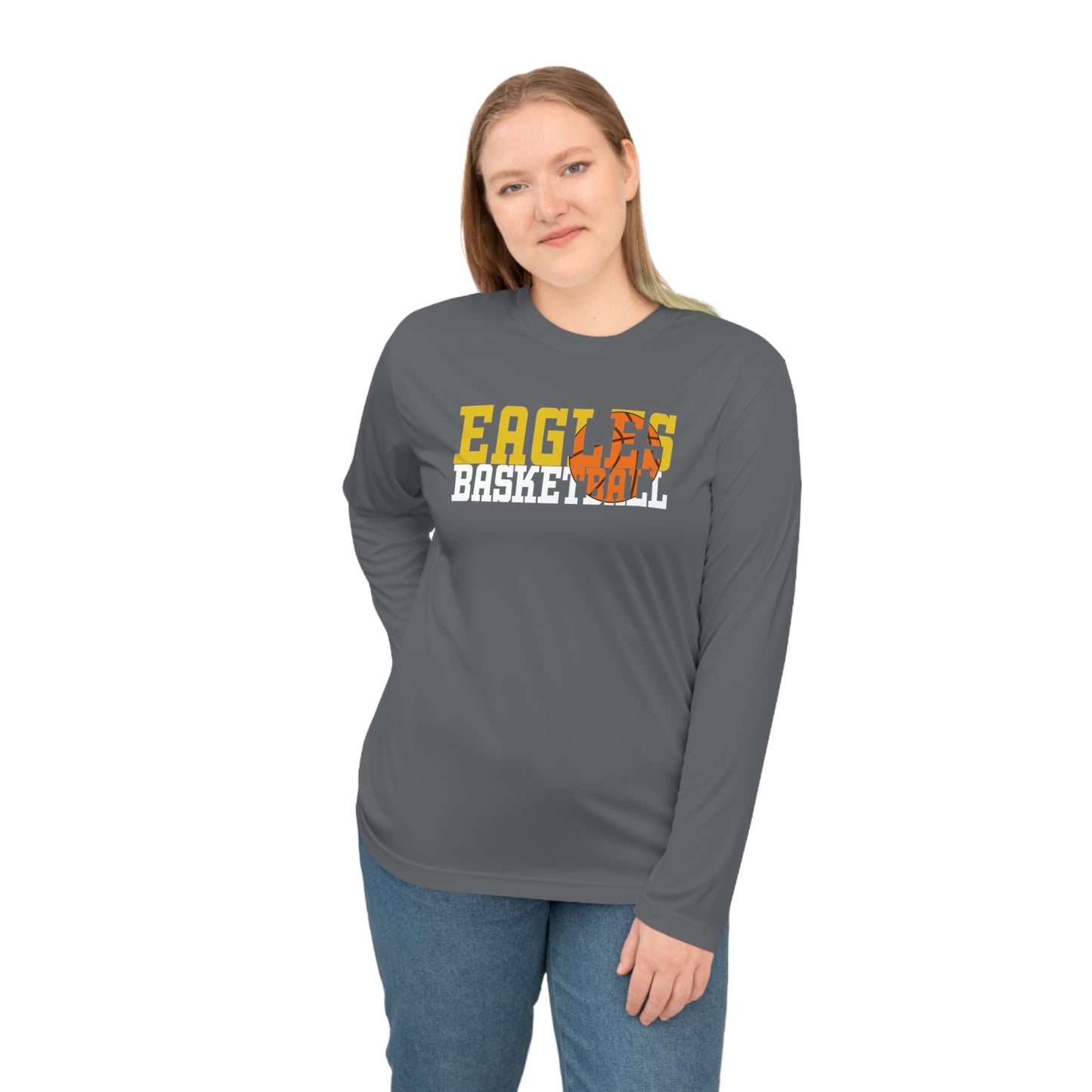 Basketball Cutout - Team 365 Unisex Performance Long Sleeve Shirt