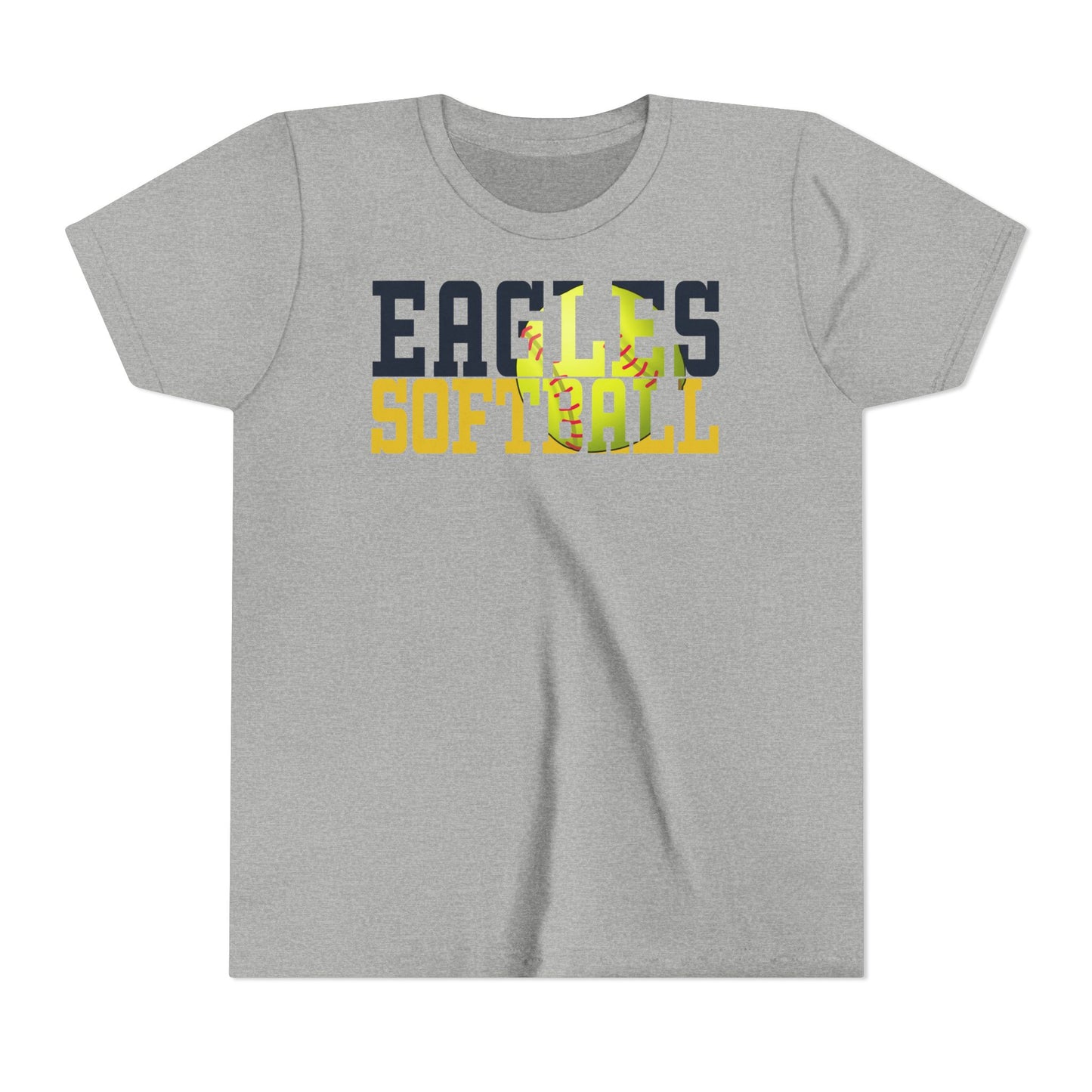 Softball Cutout - Bella+Canva Youth Short Sleeve Tee