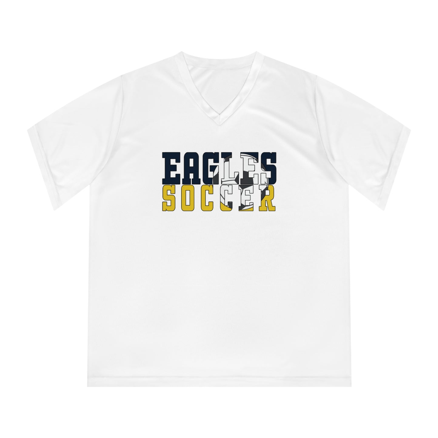 Soccer Cutout - Team 365 Women's Performance V-Neck T-Shirt