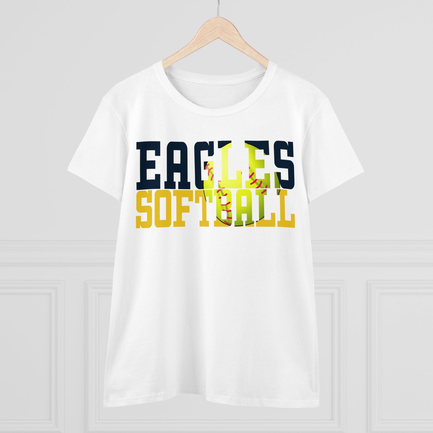 Softball Cutout - Gildan Women's Midweight Cotton Tee