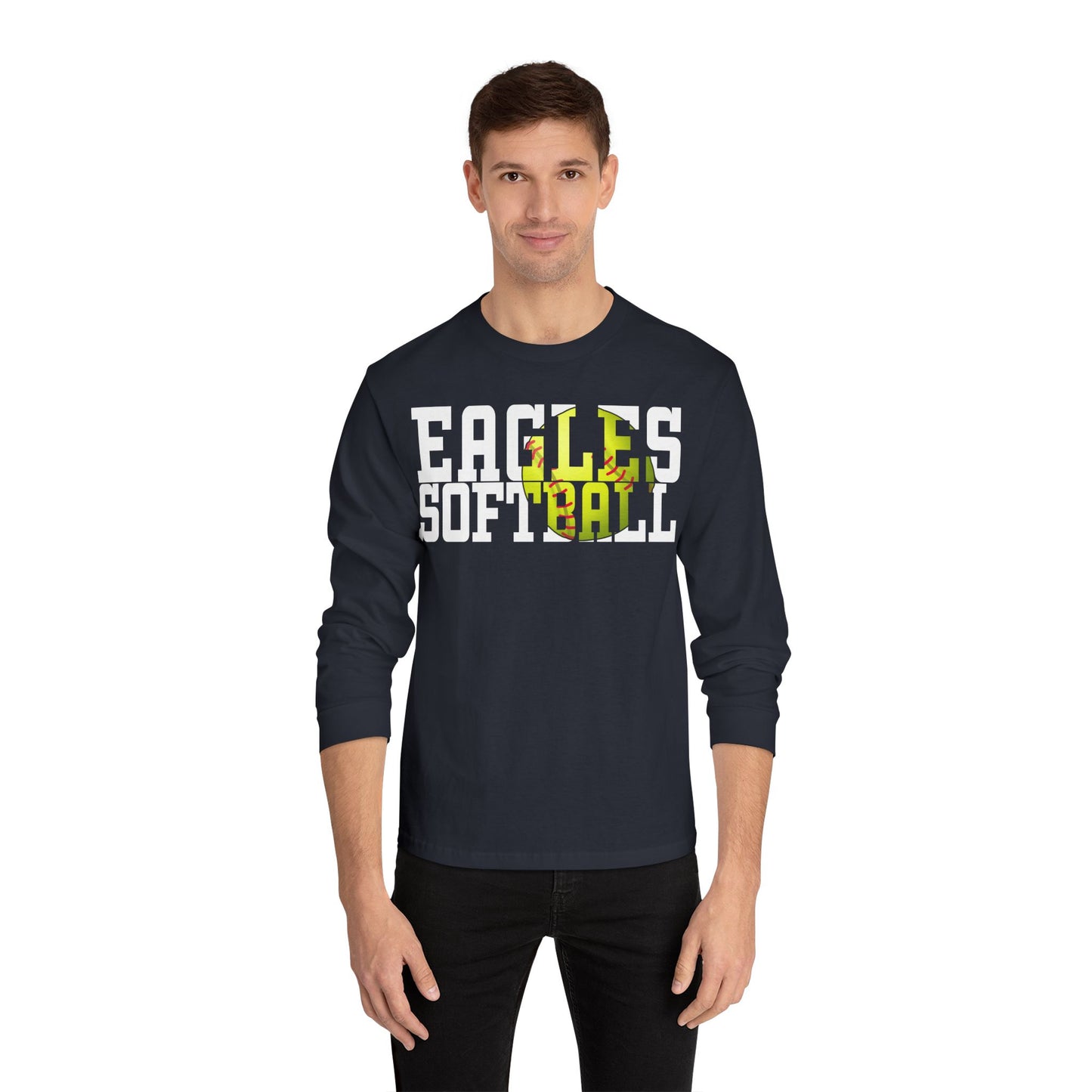 Softball Cutout - American Apparel Unisex Classic Long Sleeve T-Shirt