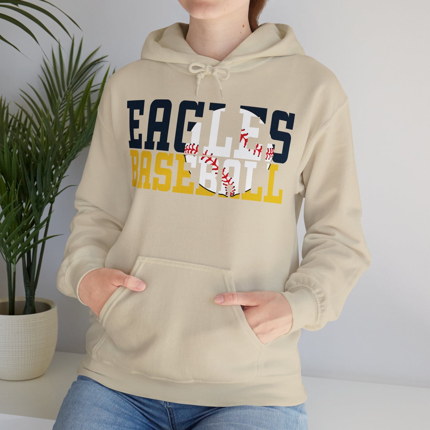 Baseball Cutout - Gildan Unisex Heavy Blend™ Hooded Sweatshirt