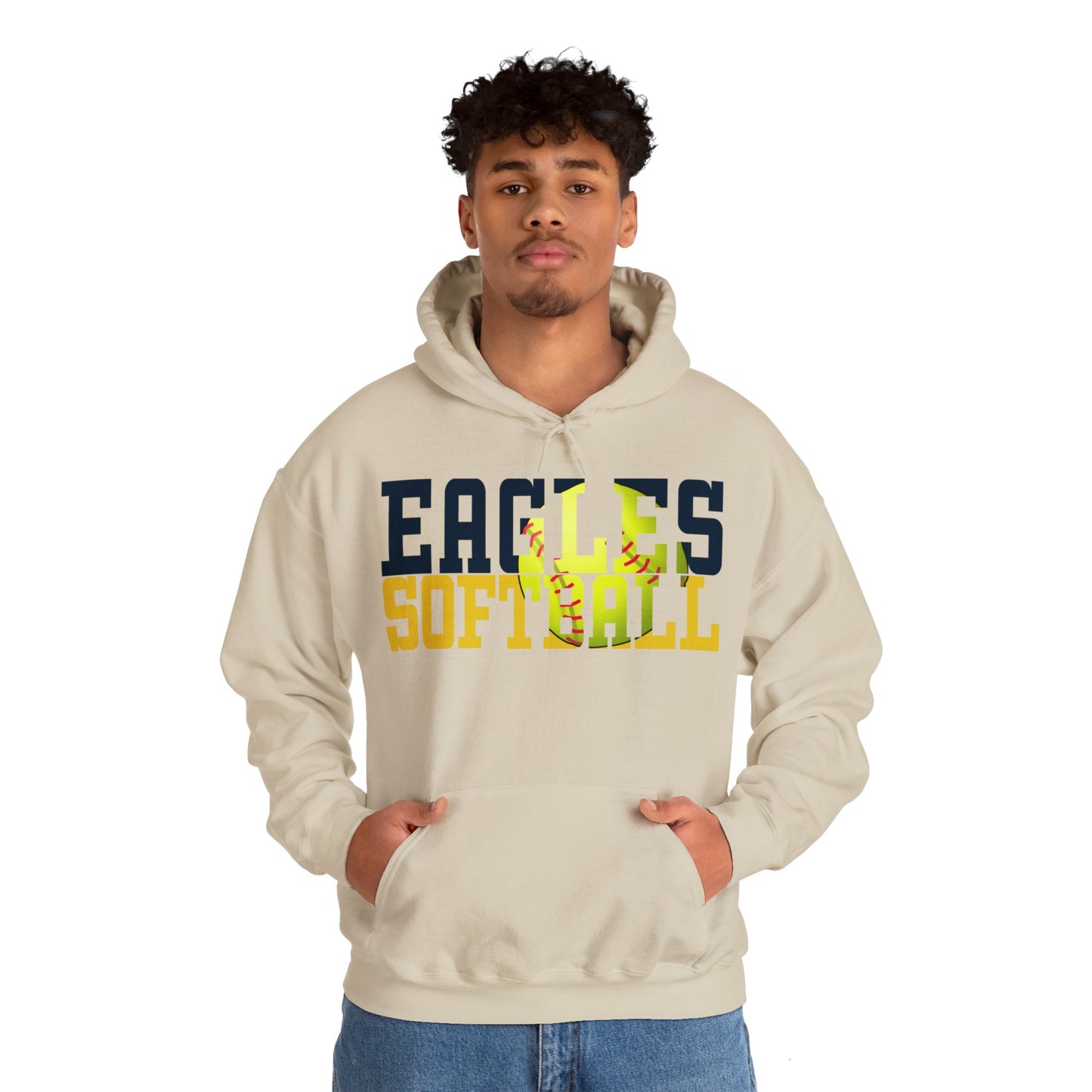 Softball Cutout - Gildan Unisex Heavy Blend™ Hooded Sweatshirt