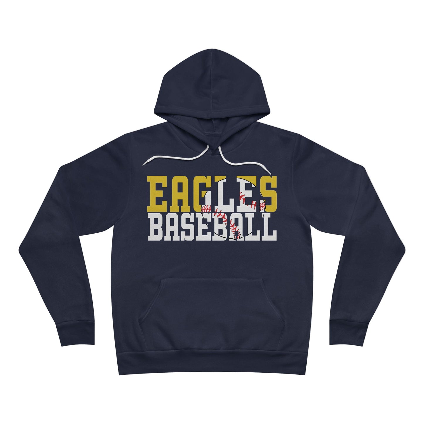 Baseball Cutout - Bella+Canva Unisex Sponge Fleece Pullover Hoodie