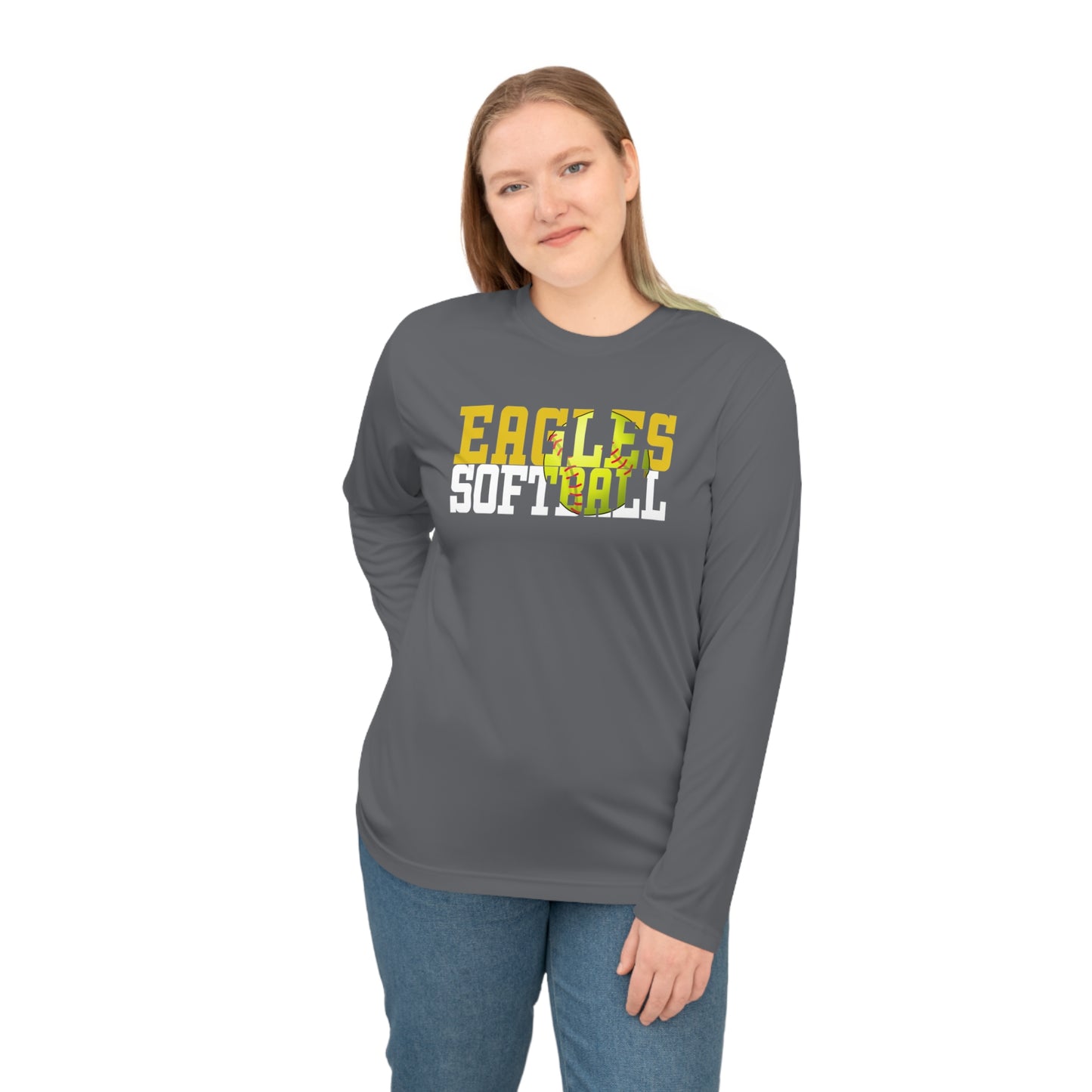 Softball Cutout - Team 365 Unisex Performance Long Sleeve Shirt