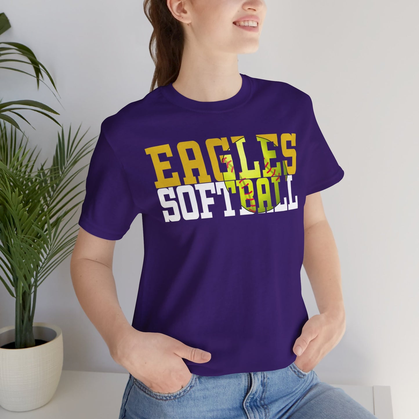 Softball Cutout - Bella+Canva Unisex Jersey Short Sleeve Tee