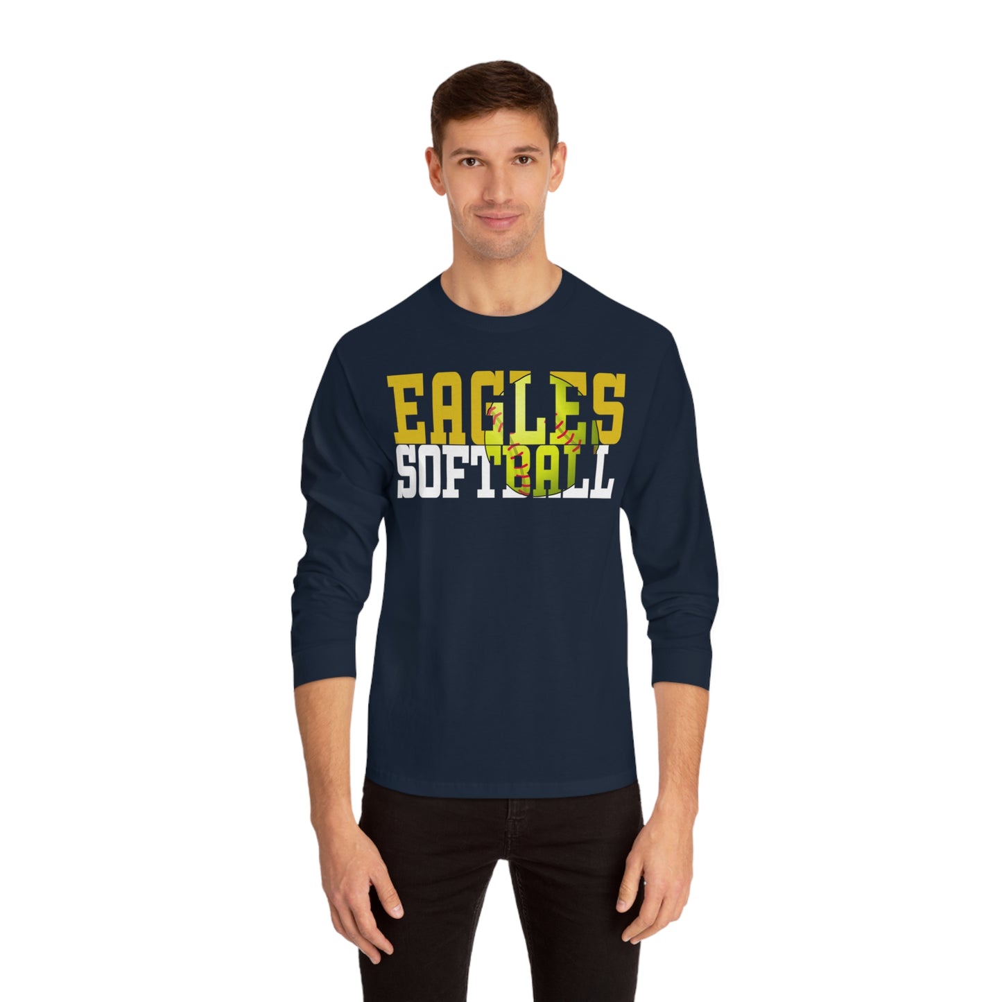 Softball Cutout - American Apparel Unisex Classic Long Sleeve T-Shirt