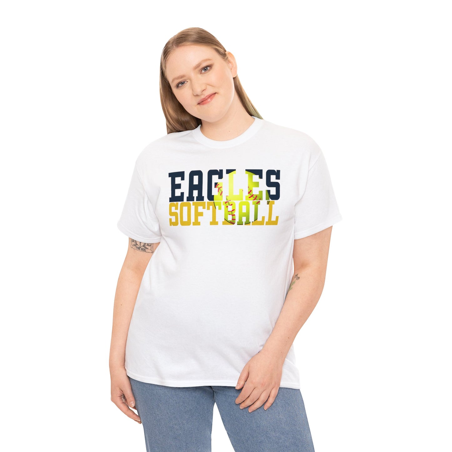 Softball Cutout - Gildan Unisex Heavy Cotton Tee