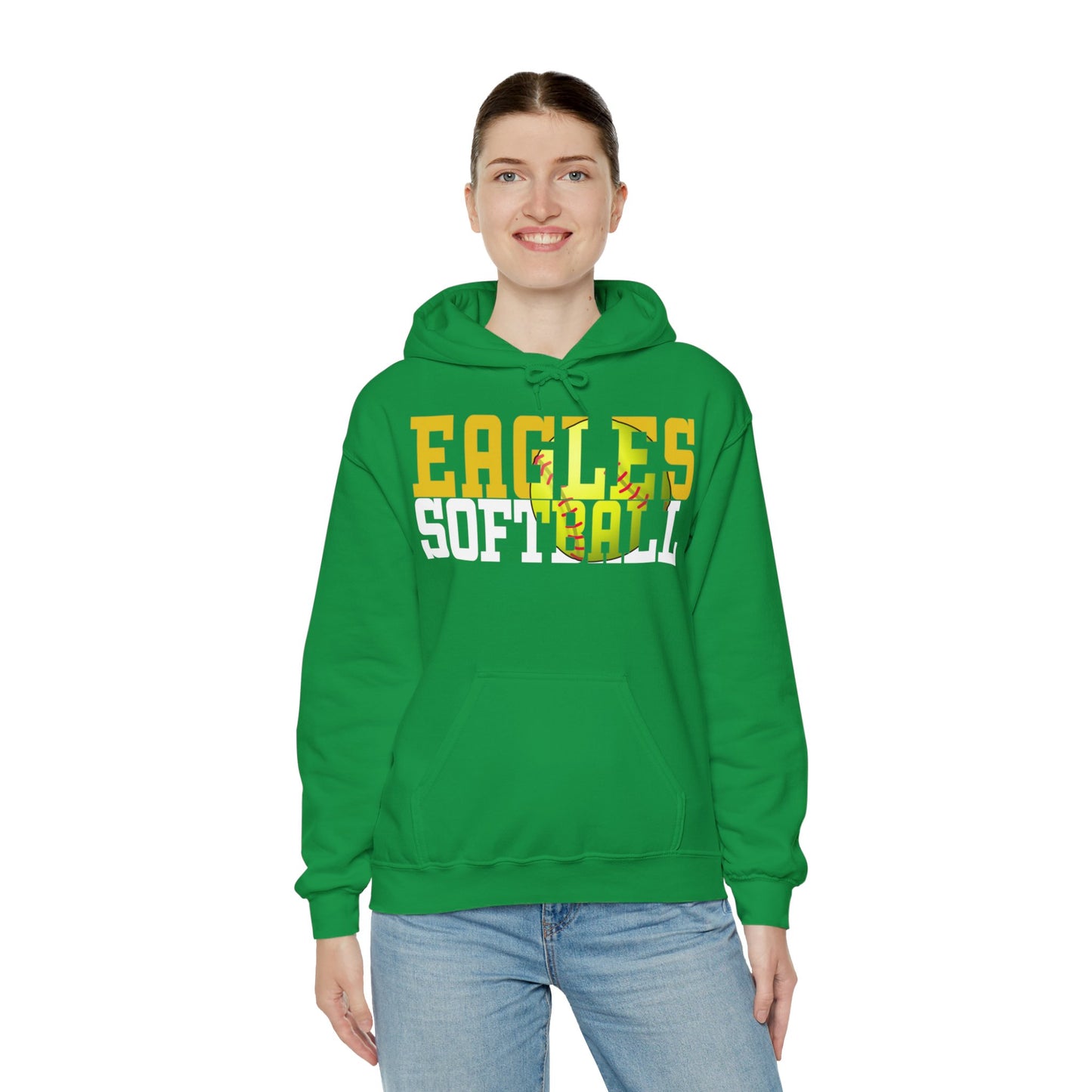 Softball Cutout - Gildan Unisex Heavy Blend™ Hooded Sweatshirt