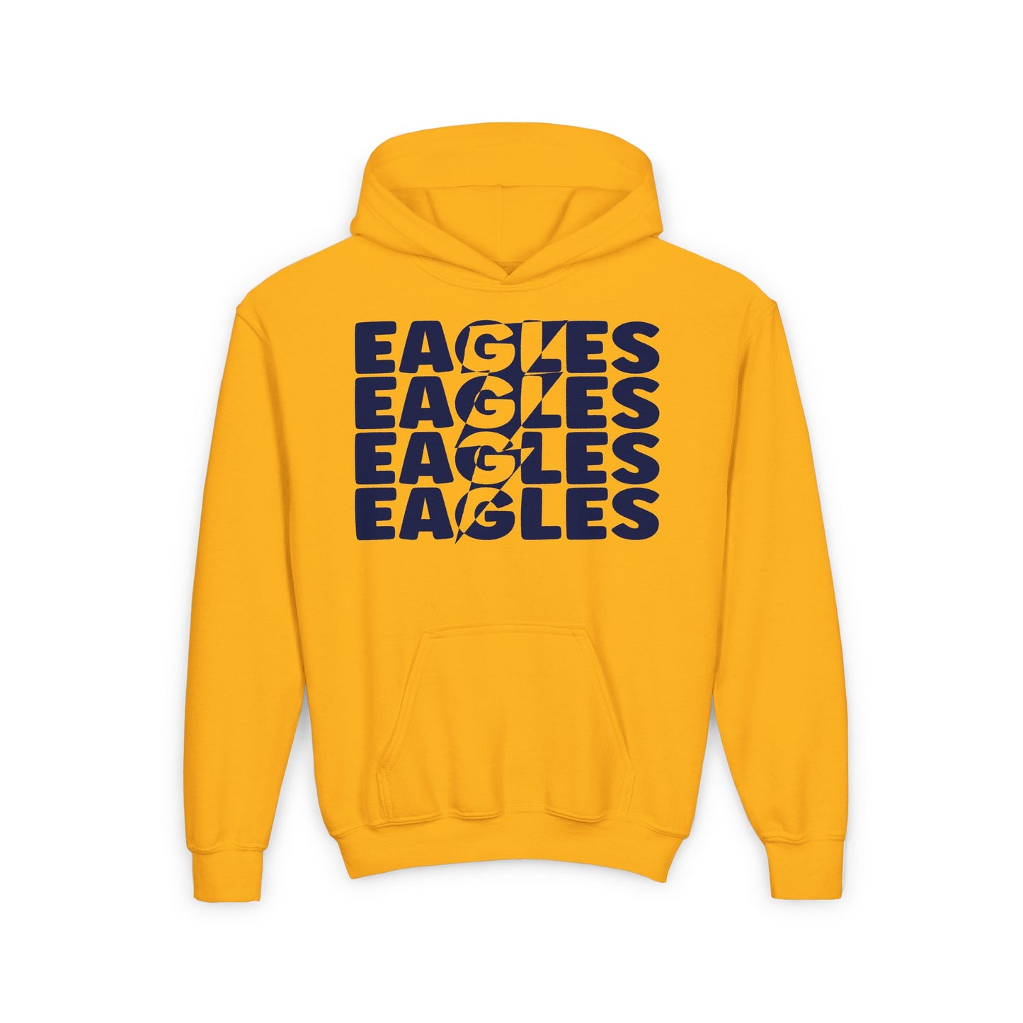 Lightning Bolt Eagle - Gildan Youth Heavy Blend Hooded Sweatshirt