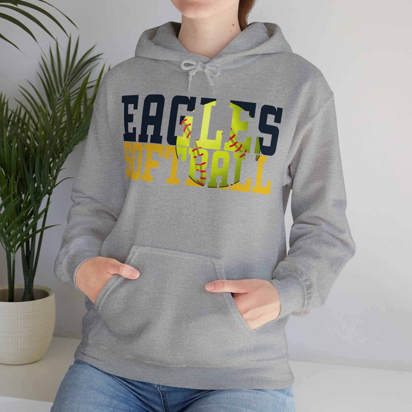 Softball Cutout - Gildan Unisex Heavy Blend™ Hooded Sweatshirt