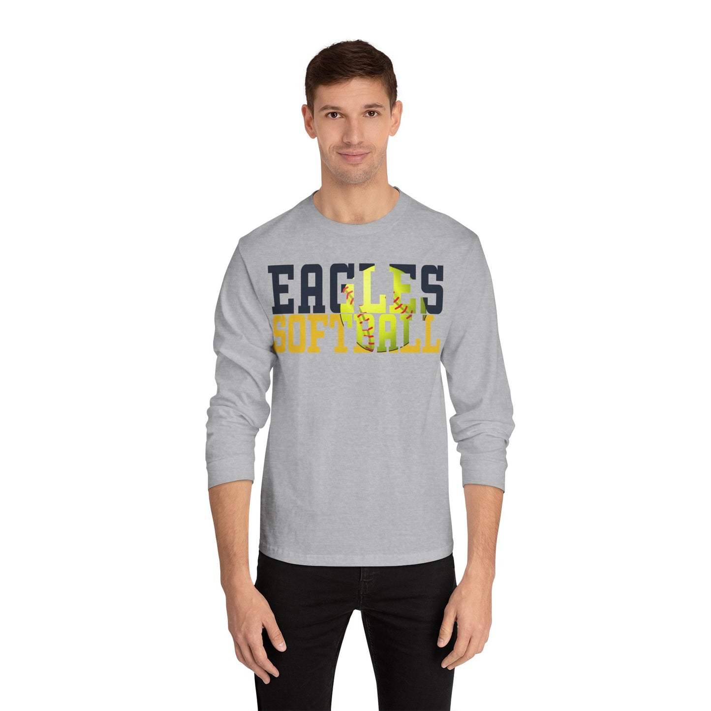 Softball Cutout - American Apparel Unisex Classic Long Sleeve T-Shirt