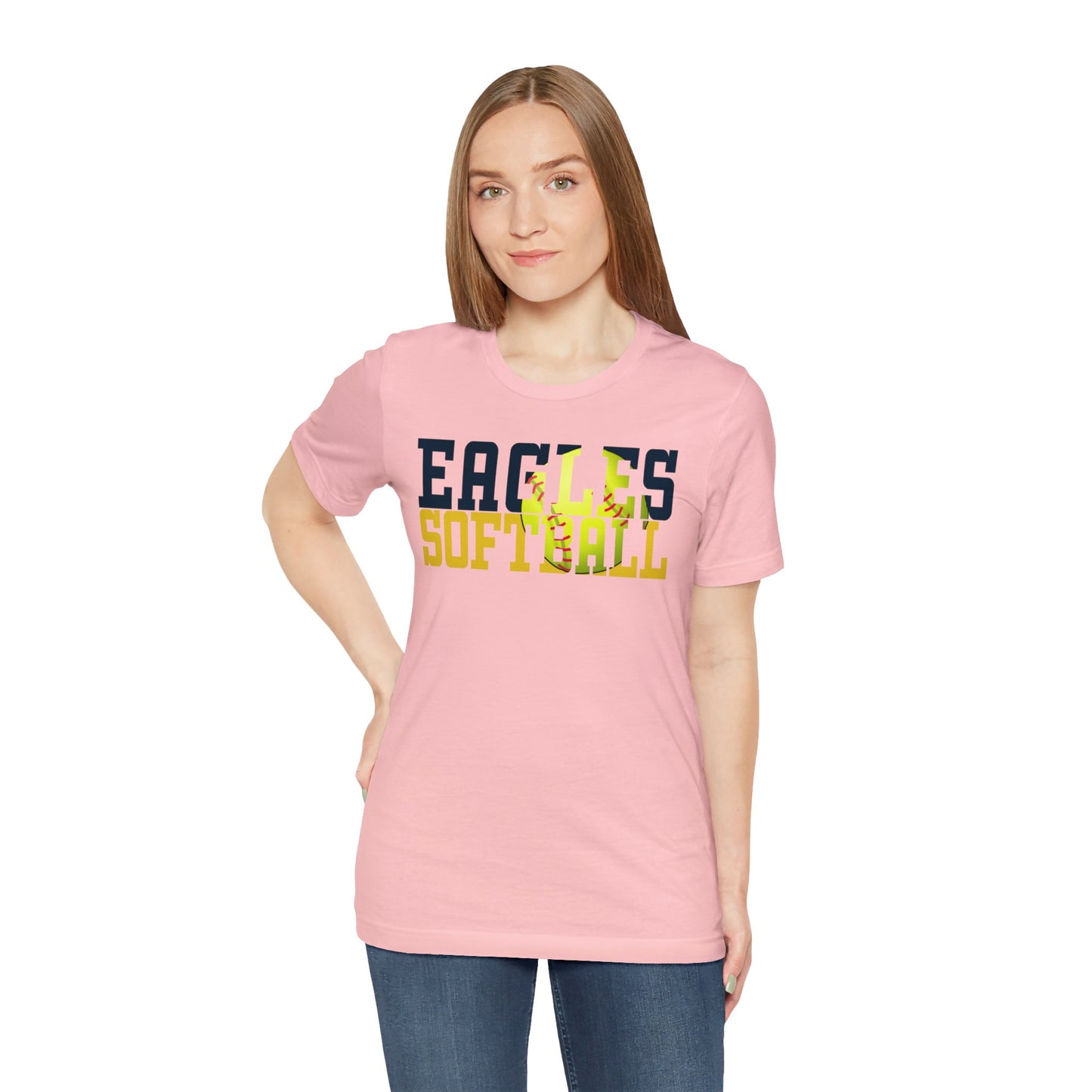 Softball Cutout - Bella+Canva Unisex Jersey Short Sleeve Tee