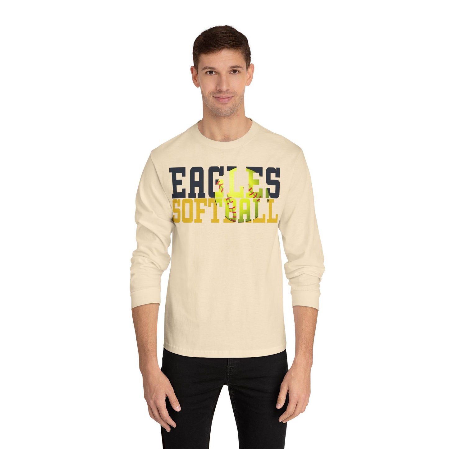 Softball Cutout - American Apparel Unisex Classic Long Sleeve T-Shirt