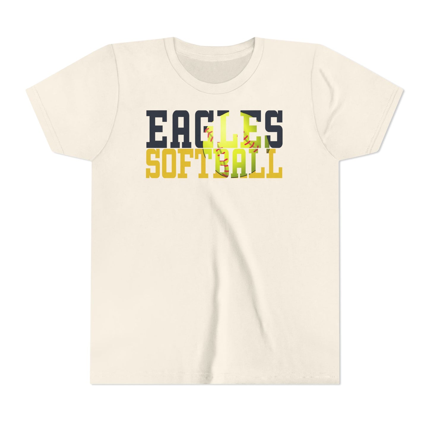 Softball Cutout - Bella+Canva Youth Short Sleeve Tee