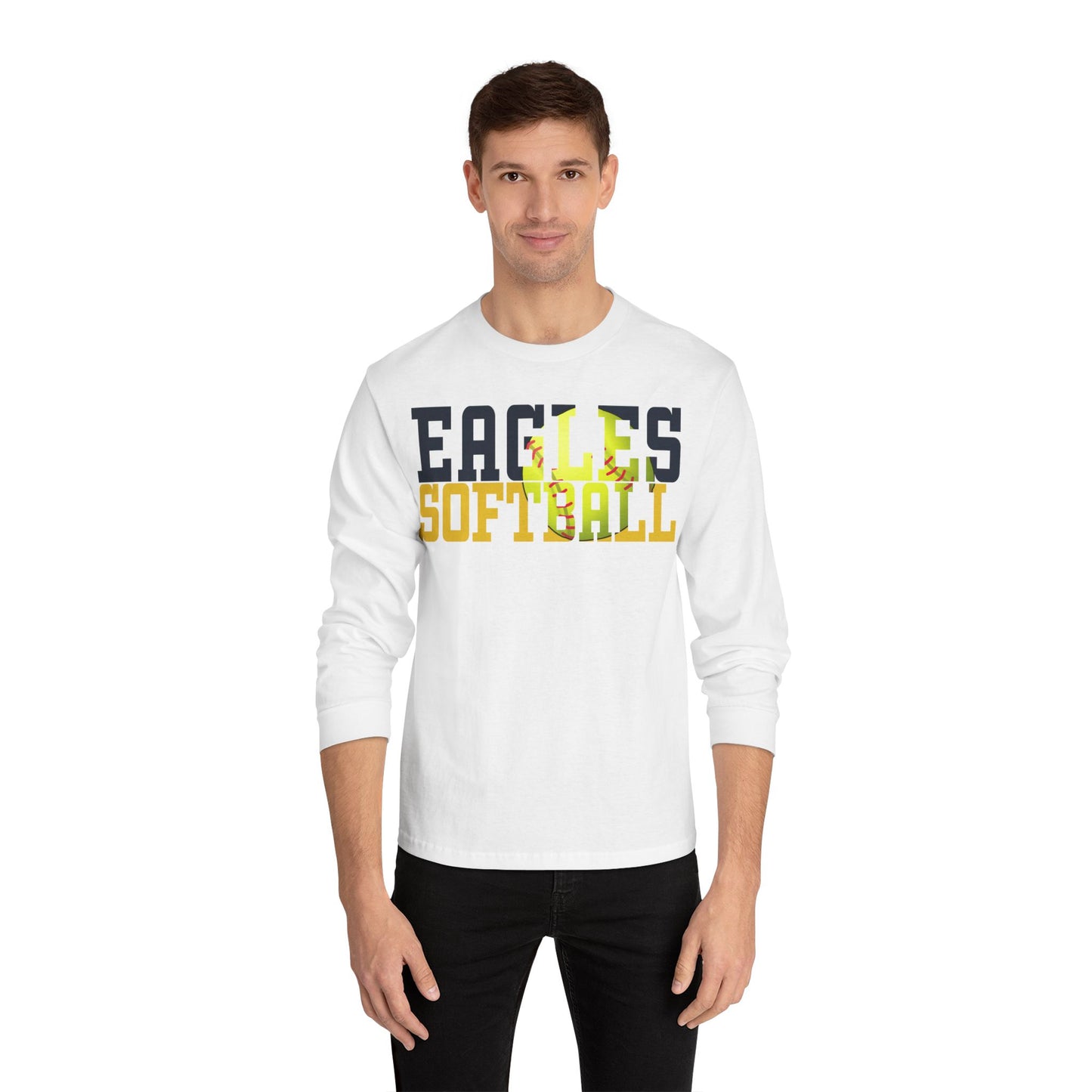 Softball Cutout - American Apparel Unisex Classic Long Sleeve T-Shirt