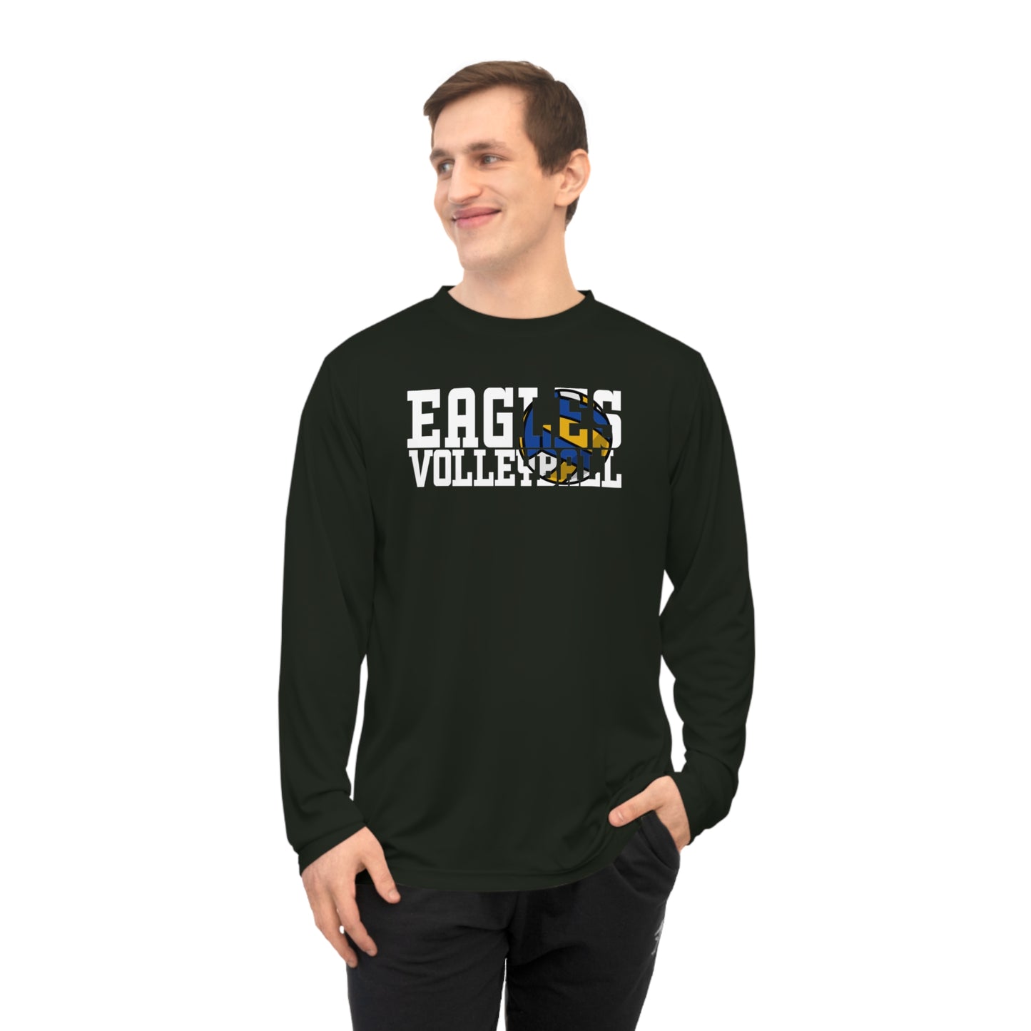 Volleyball Cutout - Team 365 Unisex Performance Long Sleeve Shirt