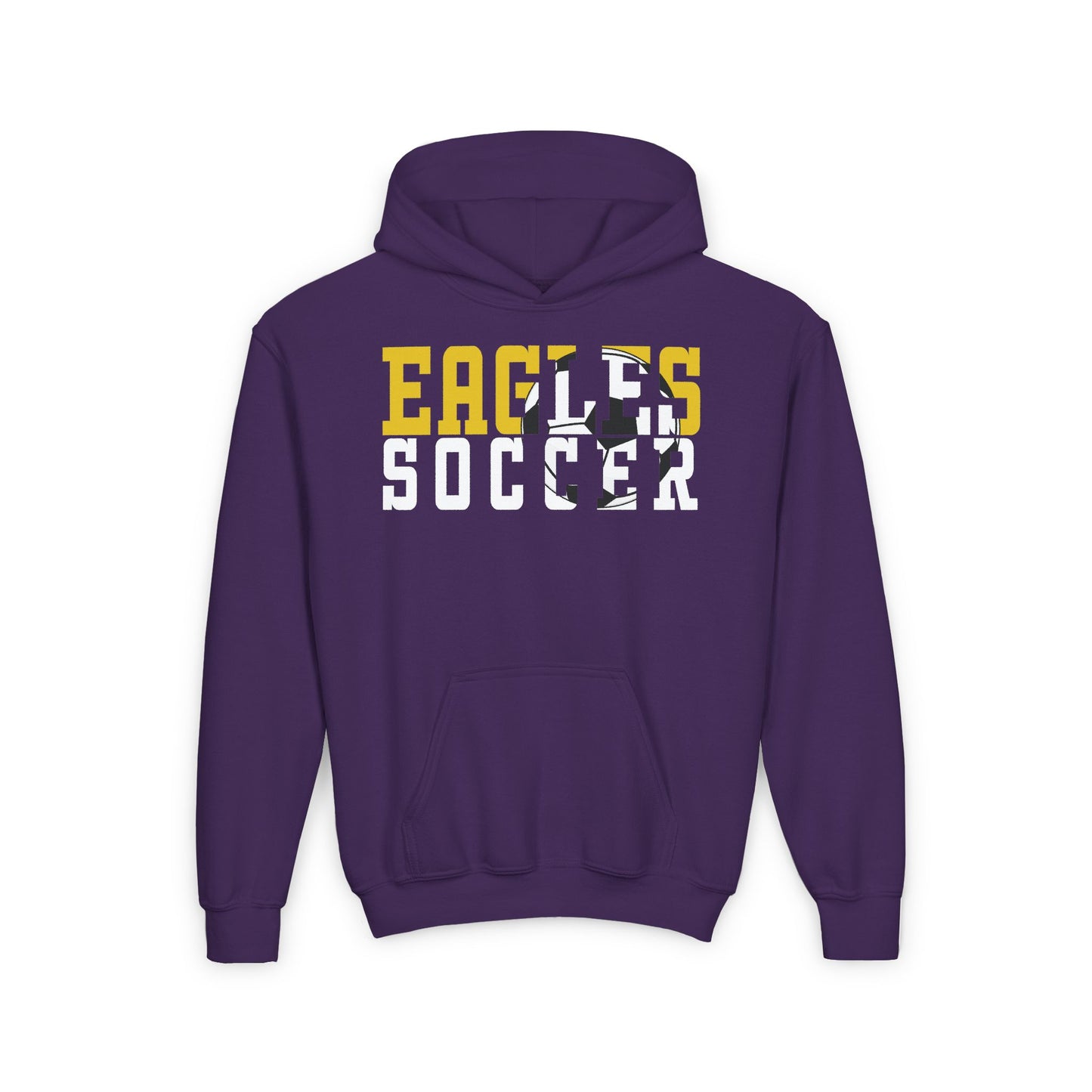 Soccer Cutout - Gildan Youth Heavy Blend Hooded Sweatshirt