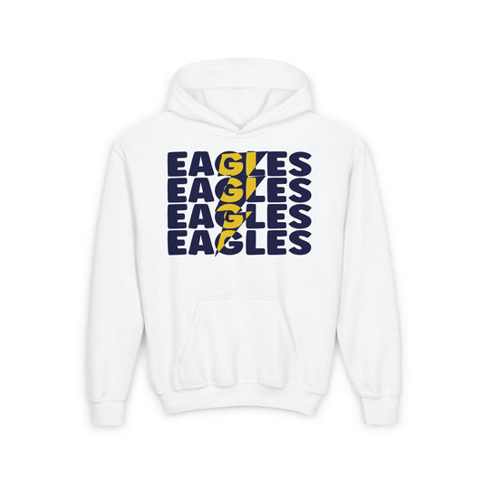 Lightning Bolt Eagle - Gildan Youth Heavy Blend Hooded Sweatshirt