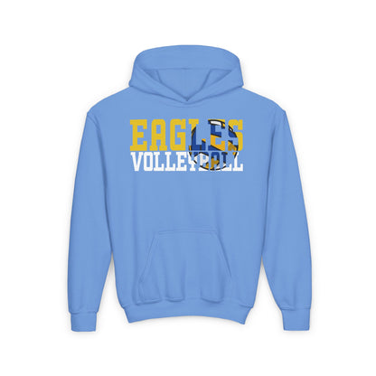 Volleyball Cutout - Gildan Youth Heavy Blend Hooded Sweatshirt