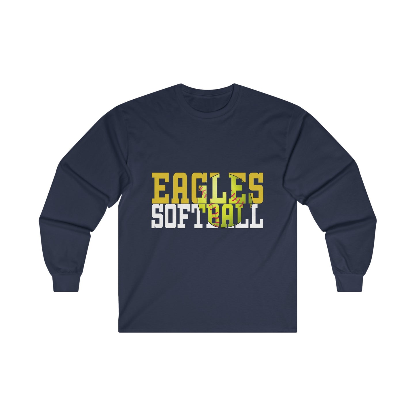 Softball Cutout - Gildan Ultra Cotton Long Sleeve Tee