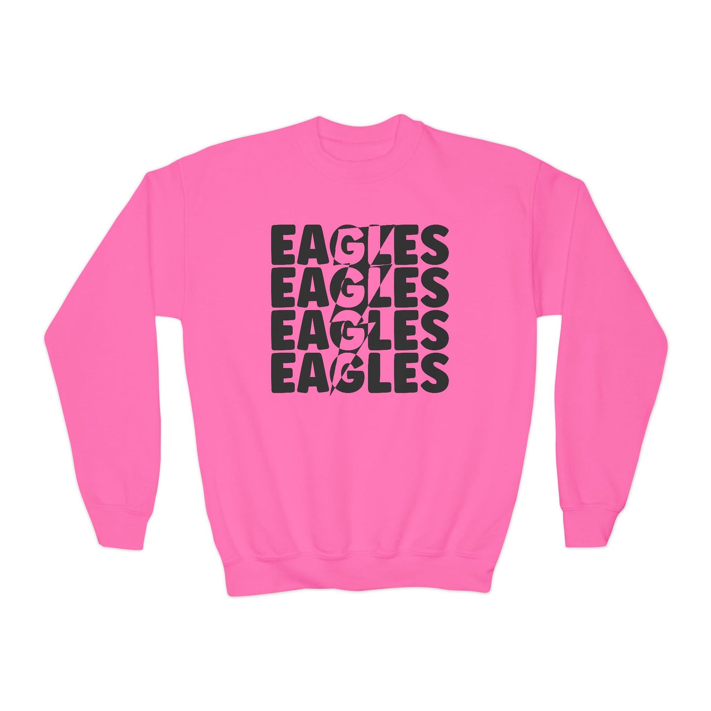 Lightning Bolt Eagle - Gildan Youth Crewneck Sweatshirt